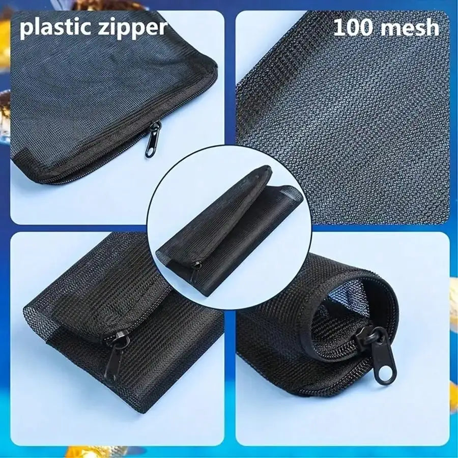Set of 10 Aquarium Filter Media Mesh Bags with Zippers