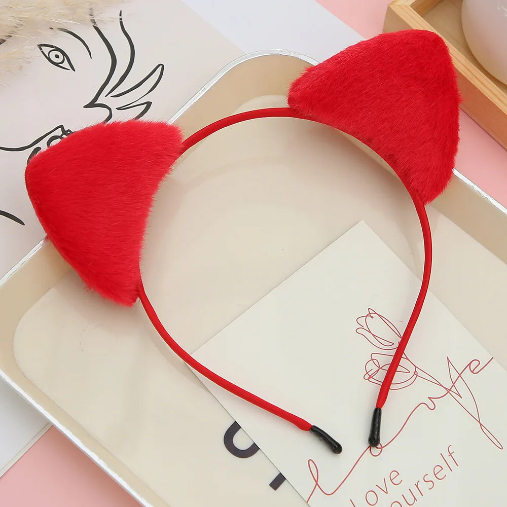 Furry Cat Ears Headband for Cosplay and Parties