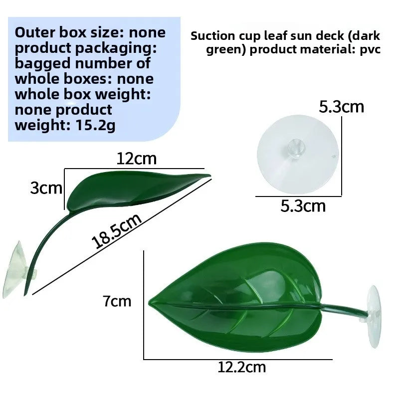 Reptile Basking Leaf Platform with Suction Cup