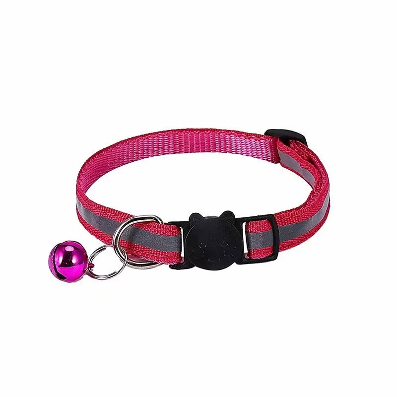 Reflective Cat Collar with Detachable Bell