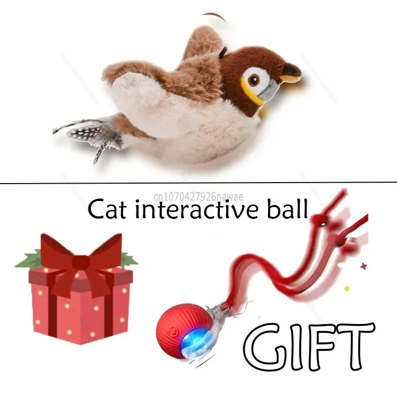 Rechargeable Chirping Bird Cat Toy with Catnip