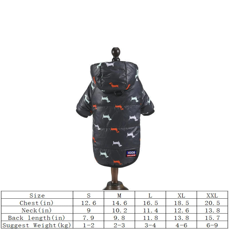 Fleece-Lined Hooded Coat for Dogs and Cats
