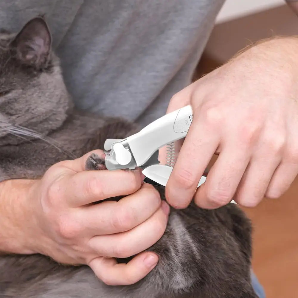 LED Pet Nail Clippers with Safety Guard and Rotary File