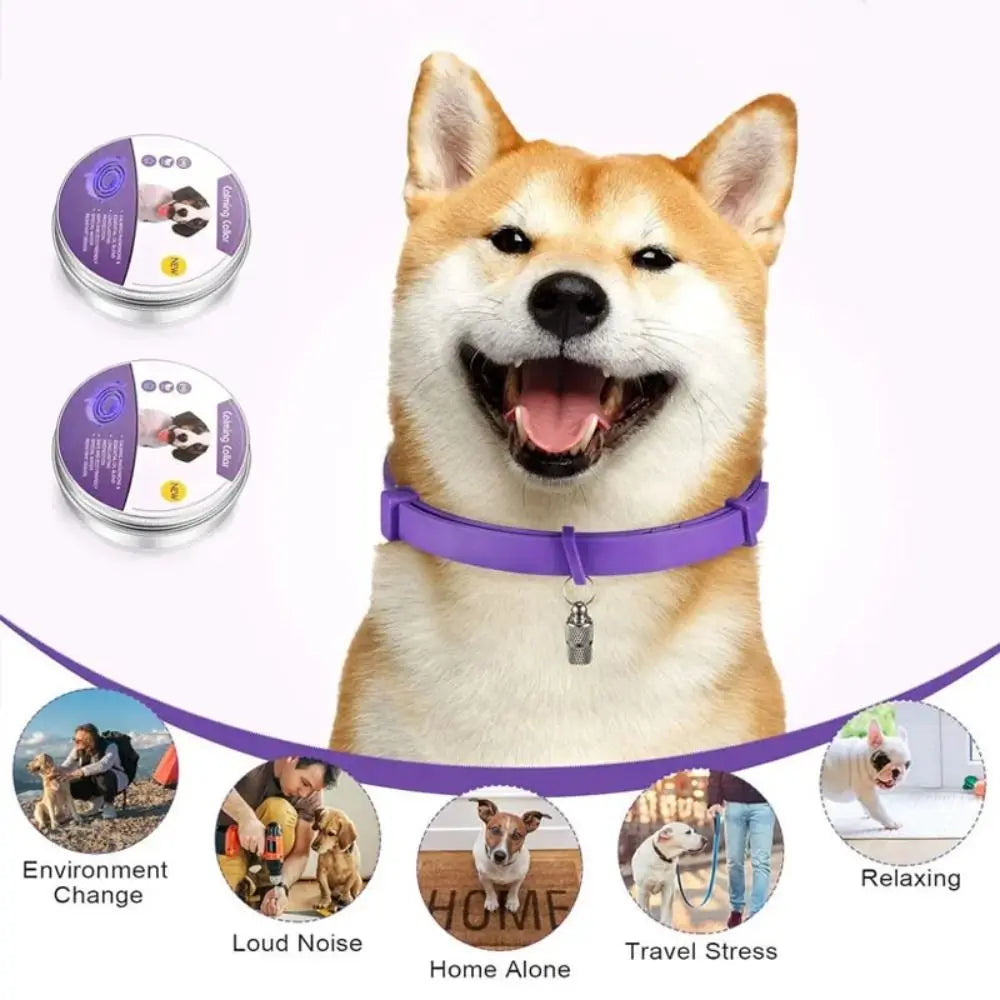Calming Collar for Dogs and Cats – Adjustable, Waterproof Anxiety Relief