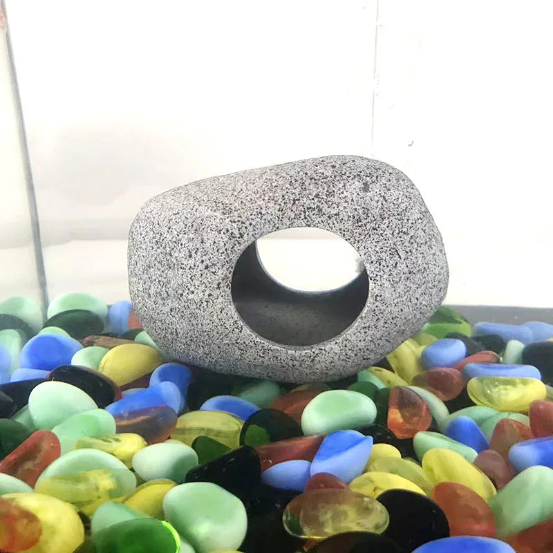 Ceramic Aquarium Cave Decor for Cichlids & Shrimp