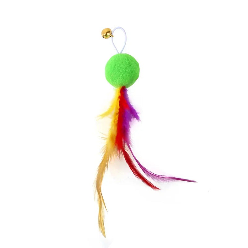 Interactive Cat Feather Toy with Bell