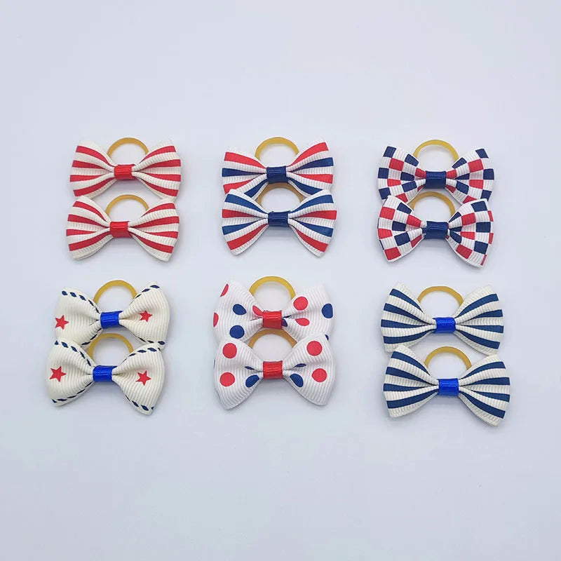 Pet Hair Bows with Elastic Bands (100-Pack)