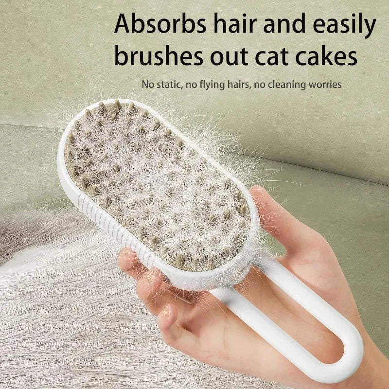 Brosse de toilettage électrique pour animaux avec fonction vapeur