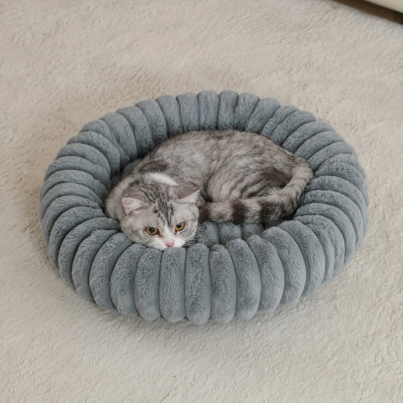 Gemütliches Donut-Katzenbett