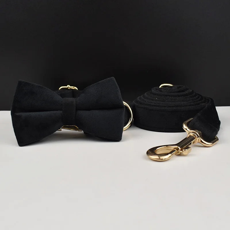 Personalisiertes Halsband, Geschirr & Leine Set mit abnehmbarem Fliegenknoten