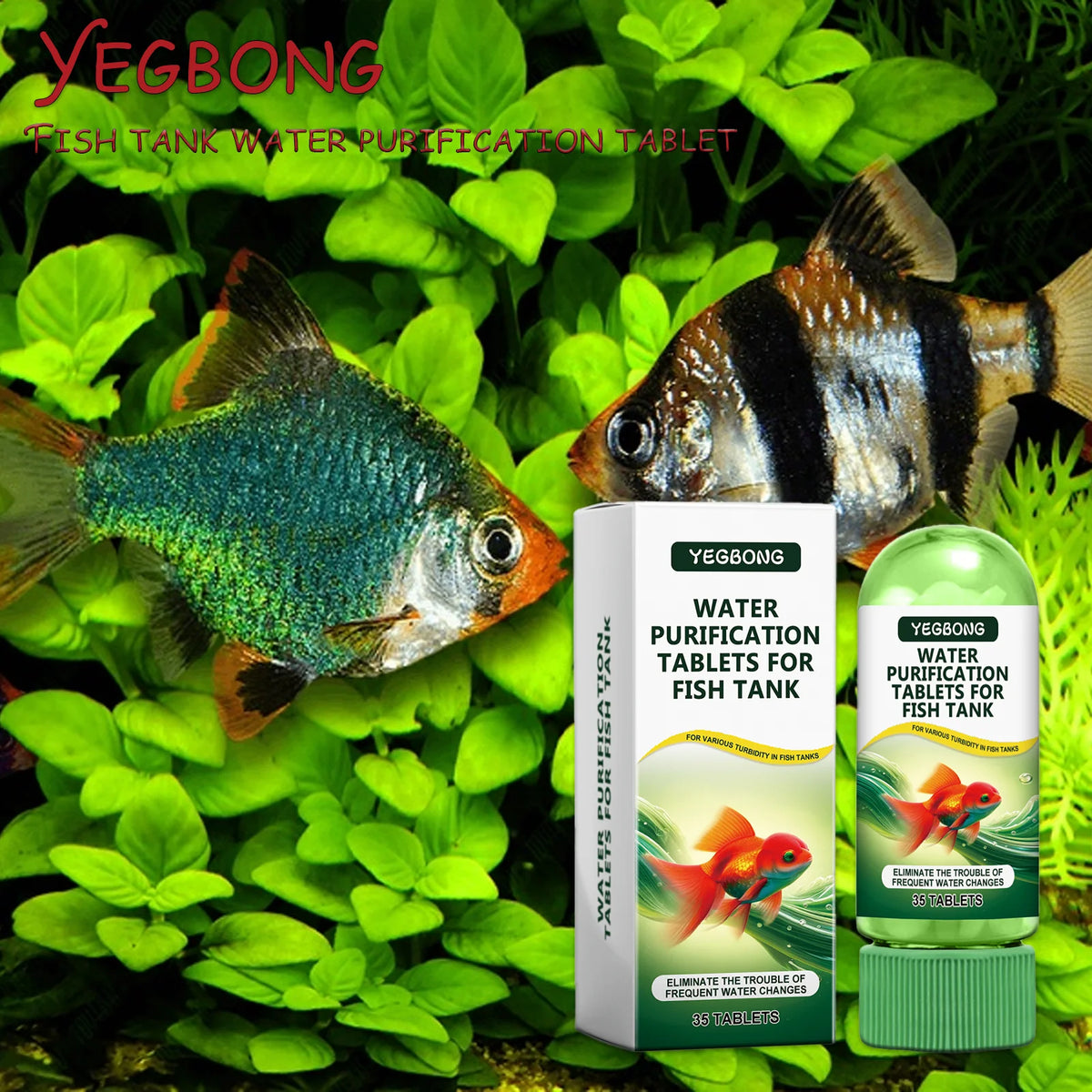 Aquarium Water Purifying Tablets – 35 Count for Clear, Healthy Water