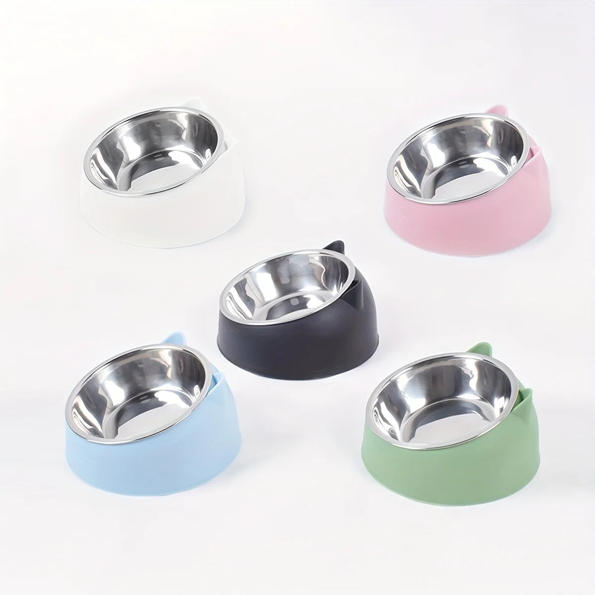 Ergonomic Elevated Cat Bowl with Inclined Stainless Steel Design