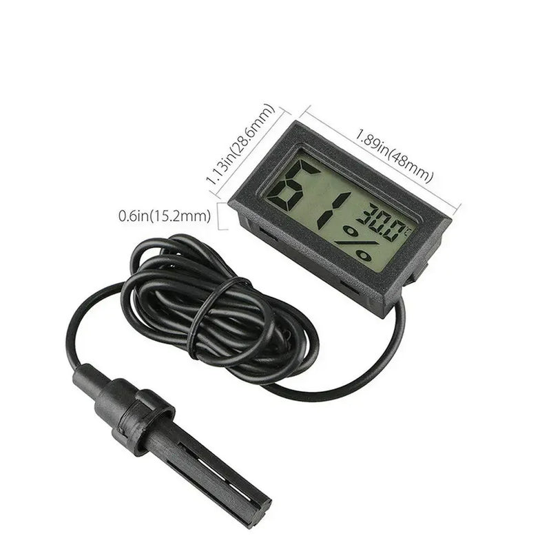 Thermomètre et Hygromètre Numérique avec Sonde de 1m pour Enclos de Reptiles