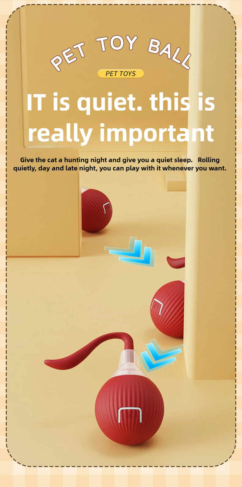Interactive Automatic Rolling Cat Toy with Tail