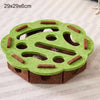 Green sisal cat scratching post with holes and brown sisal rope for scratching