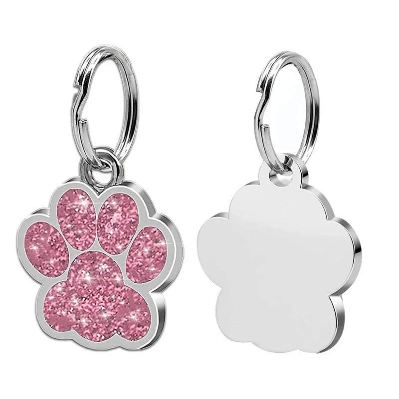 Personalized Engraved Pet ID Tag with Glitter Finish