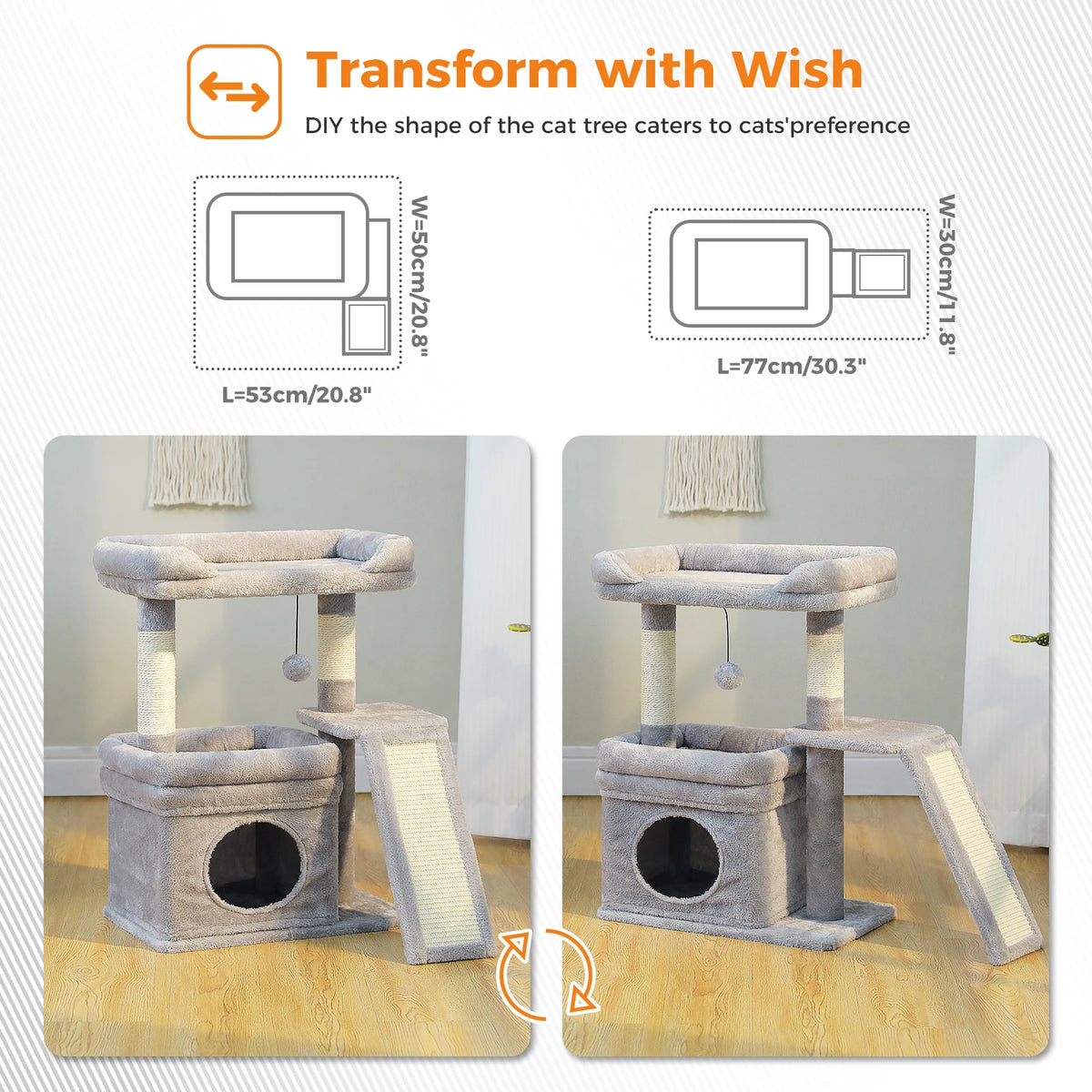 Compact Cat Tree Tower with Sisal Scratching Posts and Cozy Perches