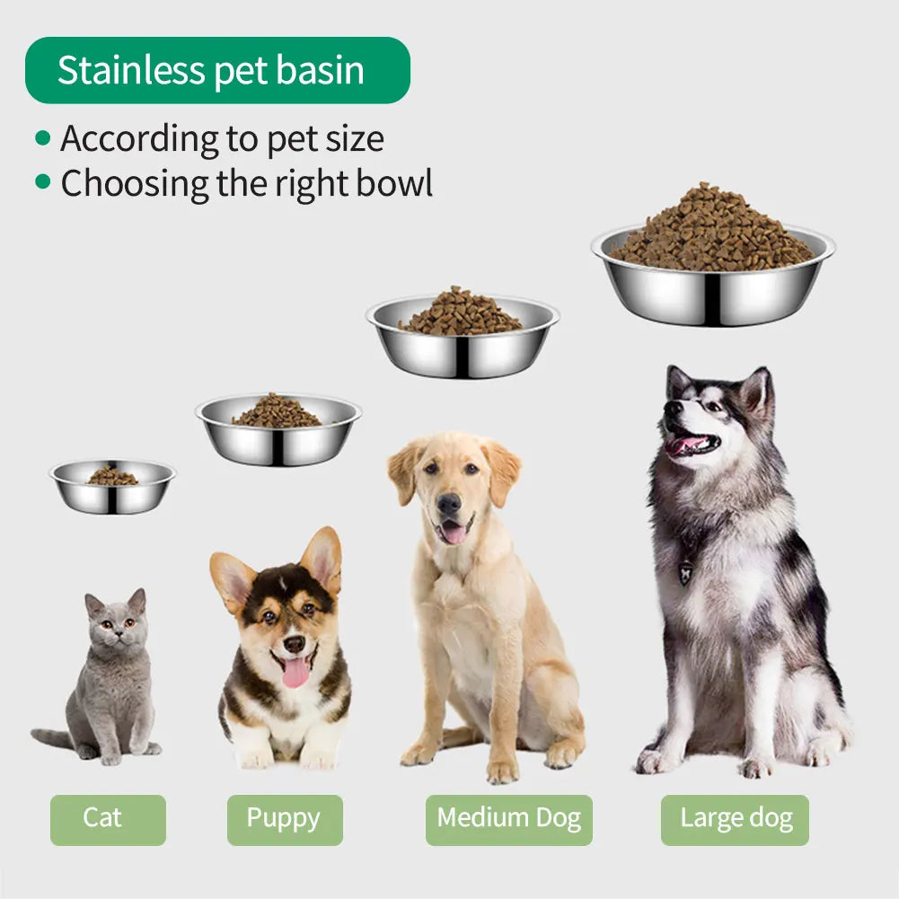 Stainless Steel Pet Food Bowl for Dogs and Cats