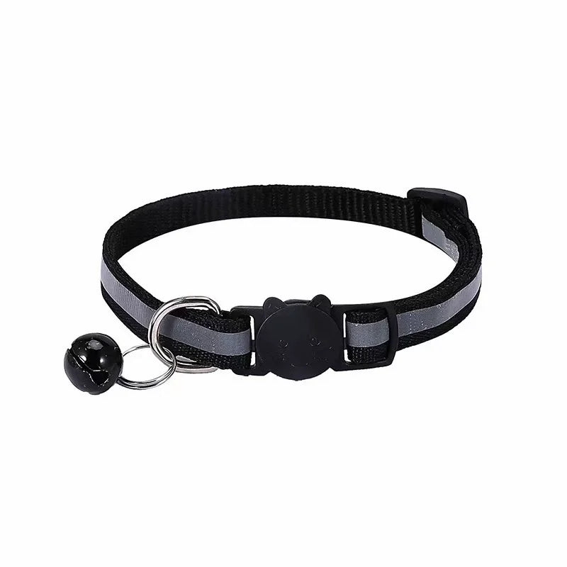 Reflective Cat Head Pet Collar with Bell for Cats and Small Dogs