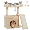 Compact Cat Tree Tower with Sisal Scratching Posts and Cozy Perches