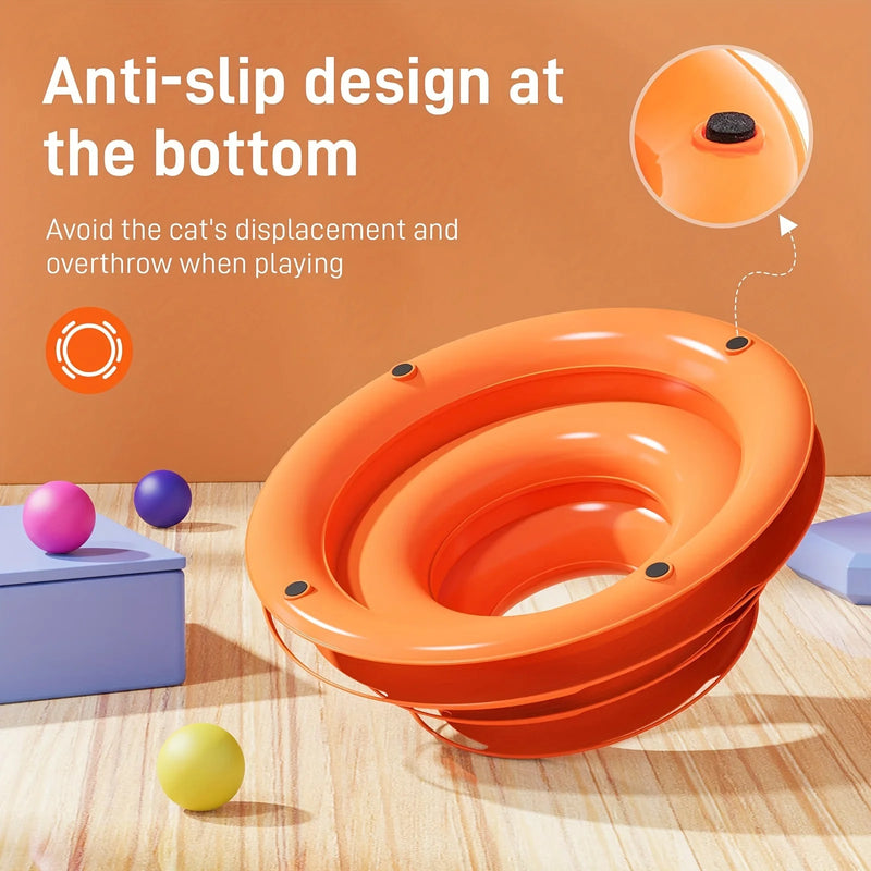 Three Layer Interactive Cat Toy Tower with Colorful Balls