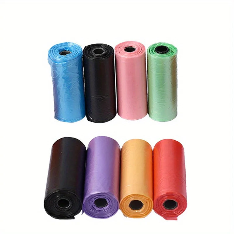 Set aus sechs knochenförmigen Hundekotbeutel-Dispensern in verschiedenen Farben (blau, schwarz, pink, grün, lila und orange)