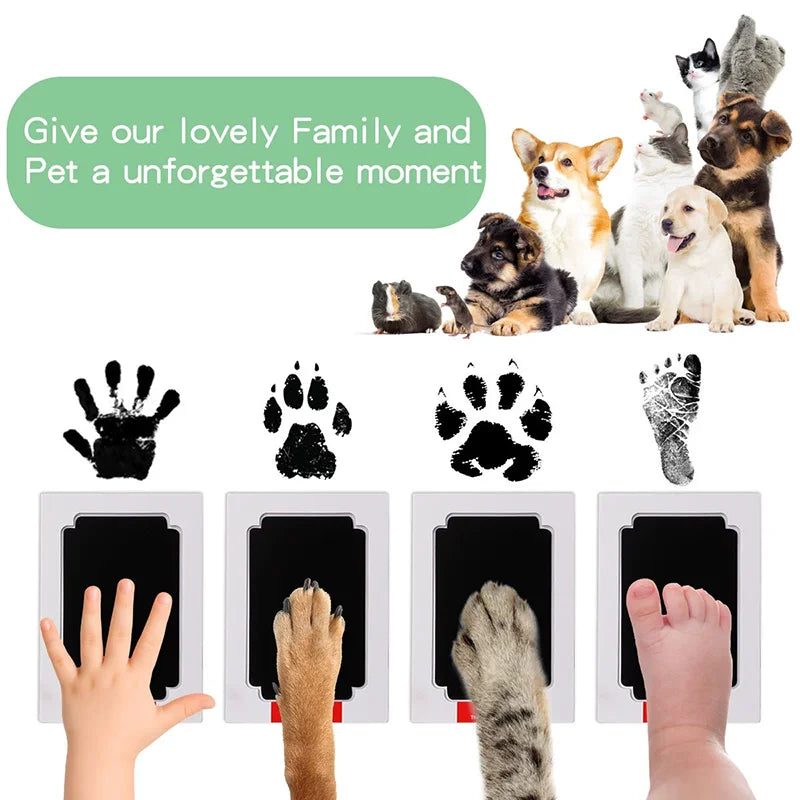 Non-Toxic Baby Handprint & Footprint Ink Pad Kit for Family Keepsakes
