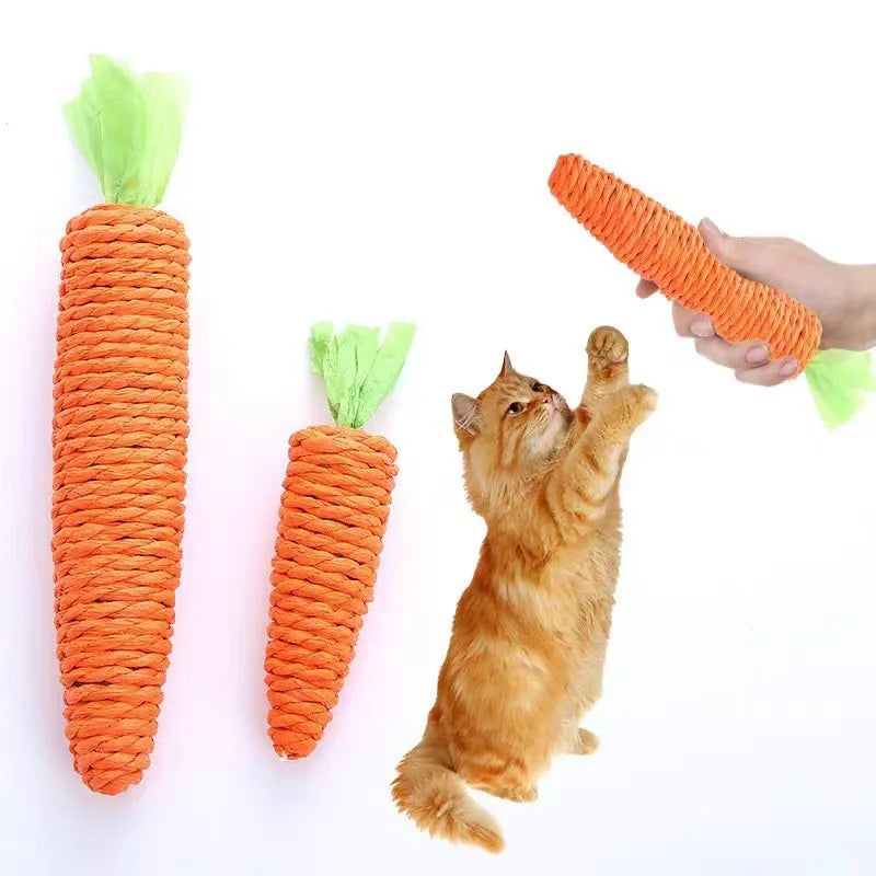 Juguete para Mamar de Gato con Forma de Zanahoria