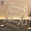 Clear Acrylic Display Stand with Slanted Tiers for Business Cards, Brochures & Cosmetics