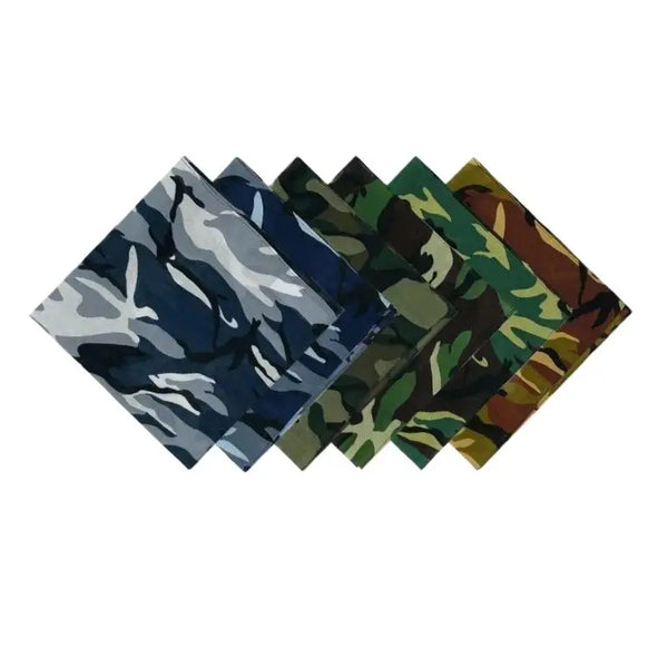 Camouflage Print Cotton Bandana – 53x53cm