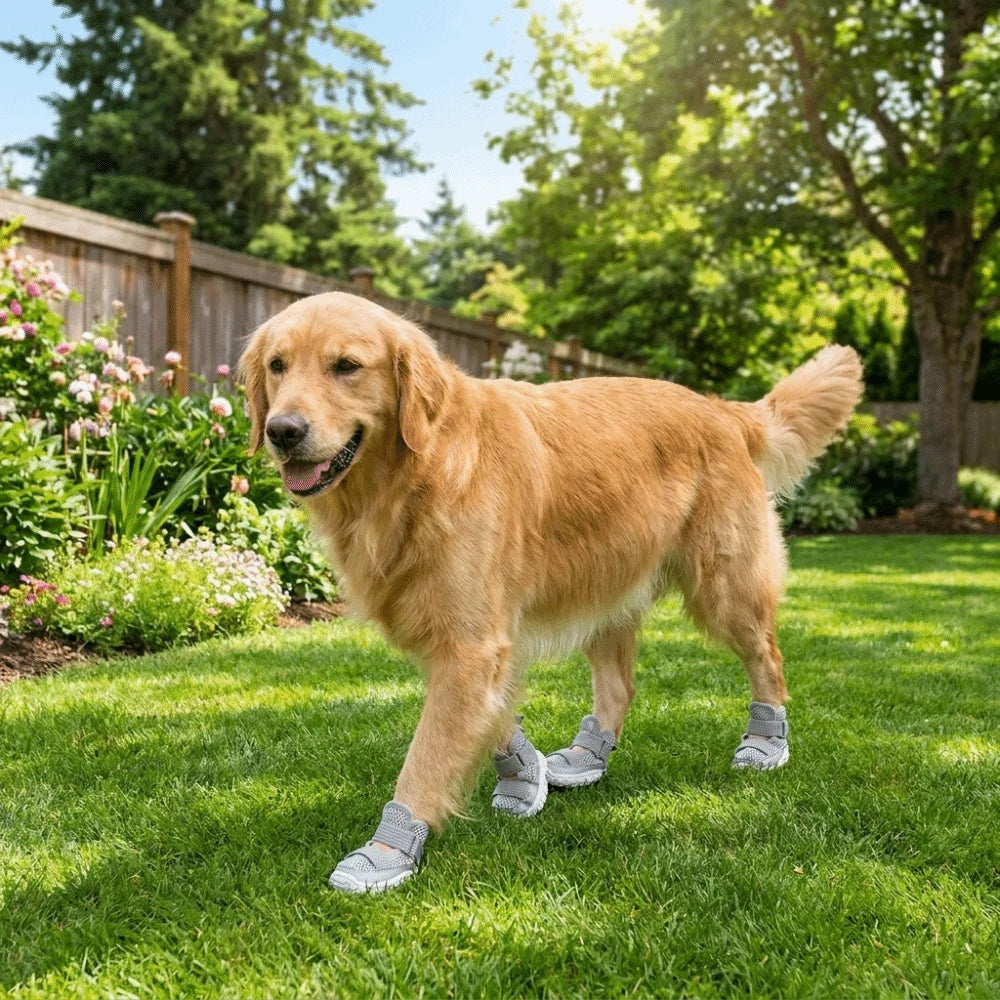 Breathable Anti-Slip Dog Shoes with Adjustable Straps