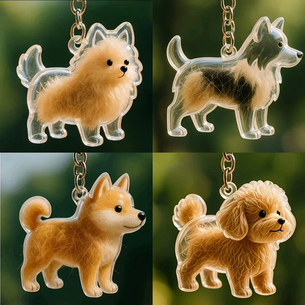 Pet Memorial Fur Keepsake Keychain Pendant