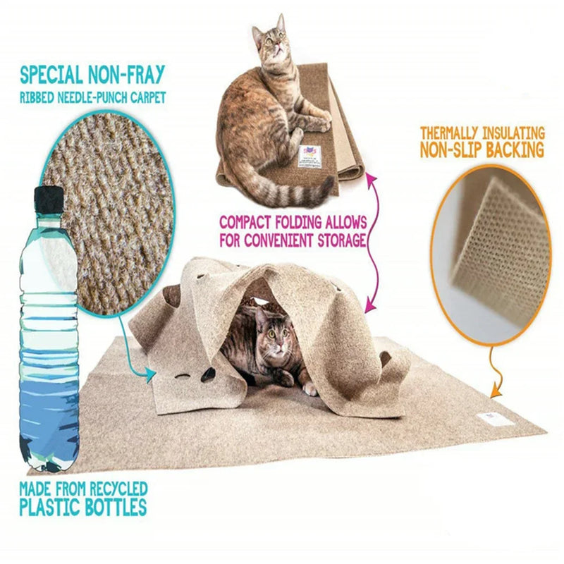 Foldable Cat Play Tunnel & Activity Mat