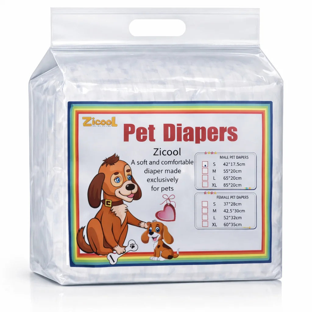 Soft Breathable Disposable Diapers for Dogs - 40 Pack