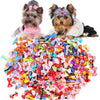 Cute Handmade Dog Bow Hair Accessories with Rubber Bands (200 Pack)
