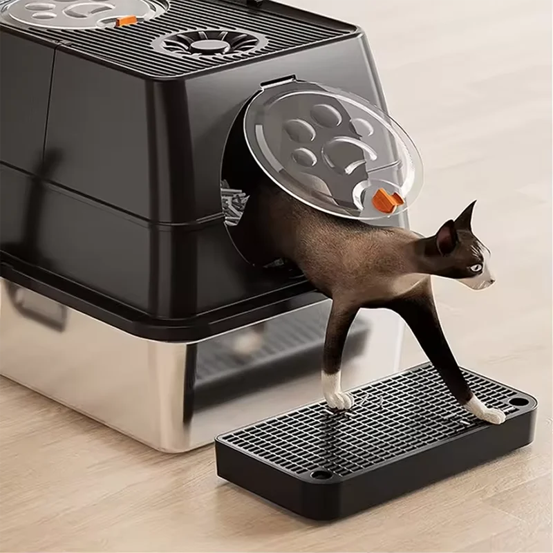 Cat Litter Box Ramp with Built-in Filter