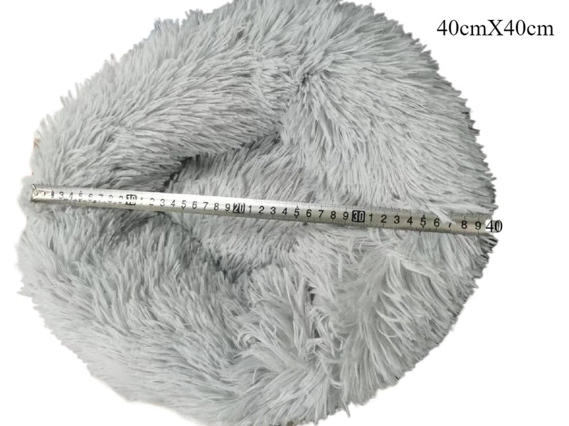 Panier Rond en Peluche pour Animaux avec Housse Amovible