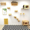 Wall-Mounted Cat Climbing Shelves with Hammock and Scratching Post