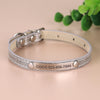 Individuell gravierte Leder-Hundehalsband mit ID-Tag