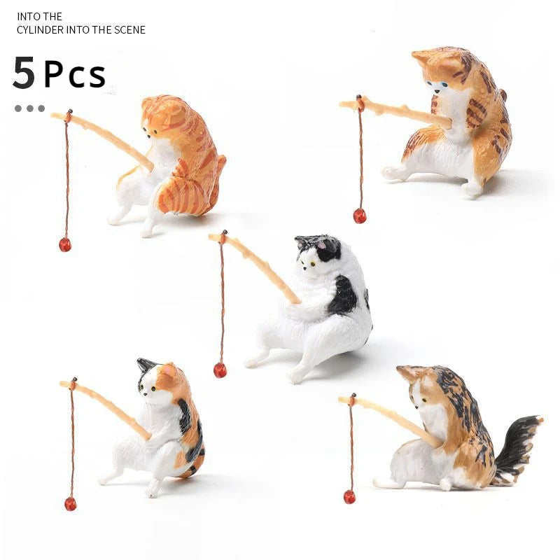 Décoration Aquarium Chat Pêcheur