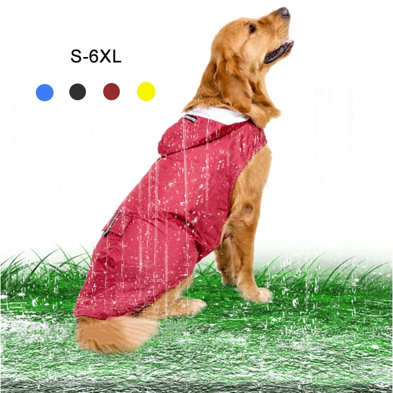 Reflective Waterproof Dog Raincoat with Hood