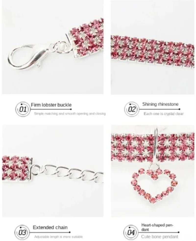 Love Water Drop Diamond Pet Necklace for Cats and Dogs
