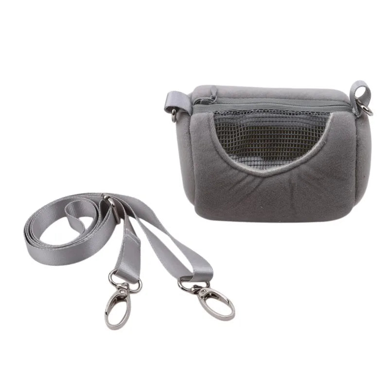 Mesh-Panel Hamster Crossbody Carrier