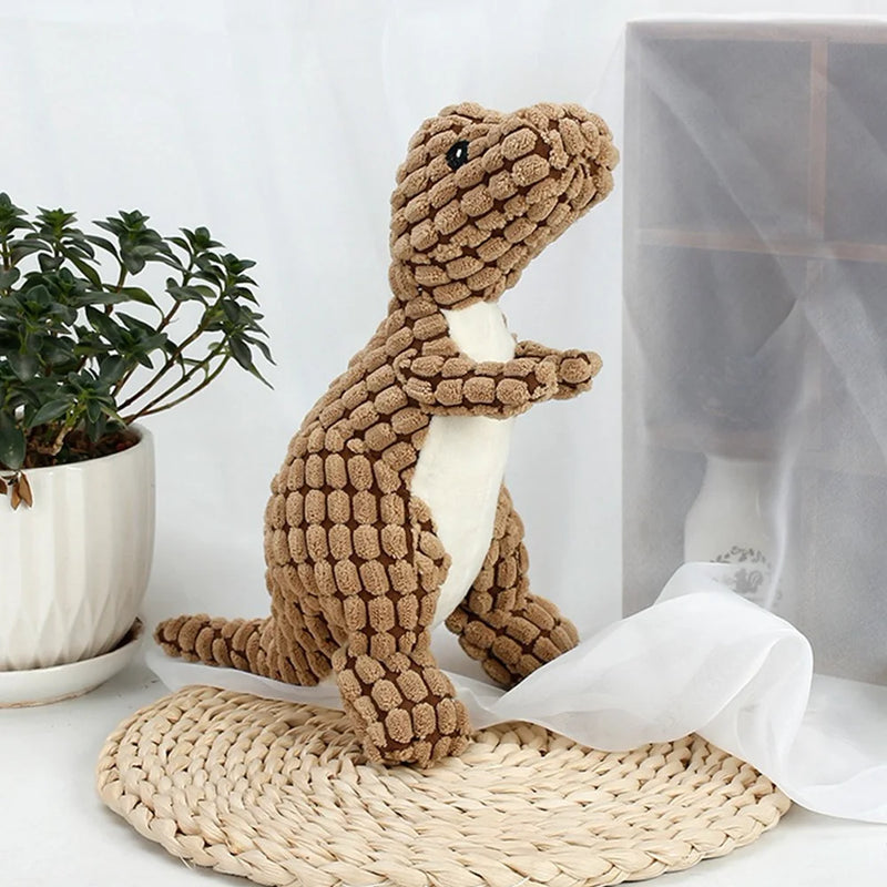 Jouet en peluche doux pour dinosaure, idéal pour les petites races de chiens