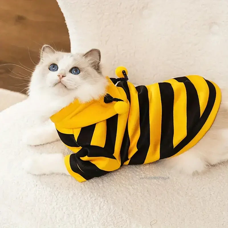 Adorable Bee Pet Hoodie for Small Dogs and Cats
