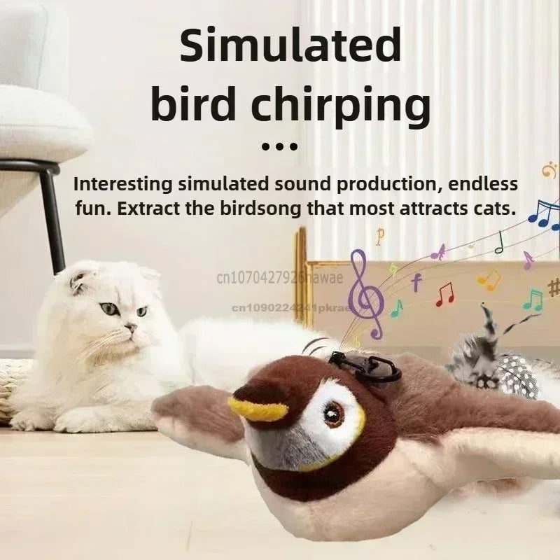 Rechargeable Chirping Bird Cat Toy with Catnip