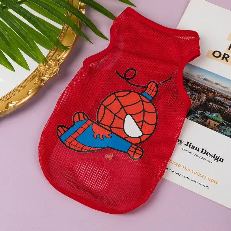 Breathable Mesh Pet Vest with Cute Cartoon Print