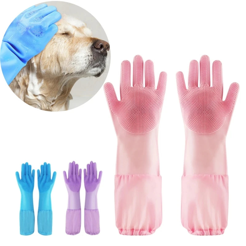 Silicone Pet Grooming Gloves for Dogs and Cats