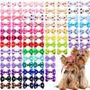 Handmade Dog Bows with Rubber Bands - Polka Dot & Solid Styles