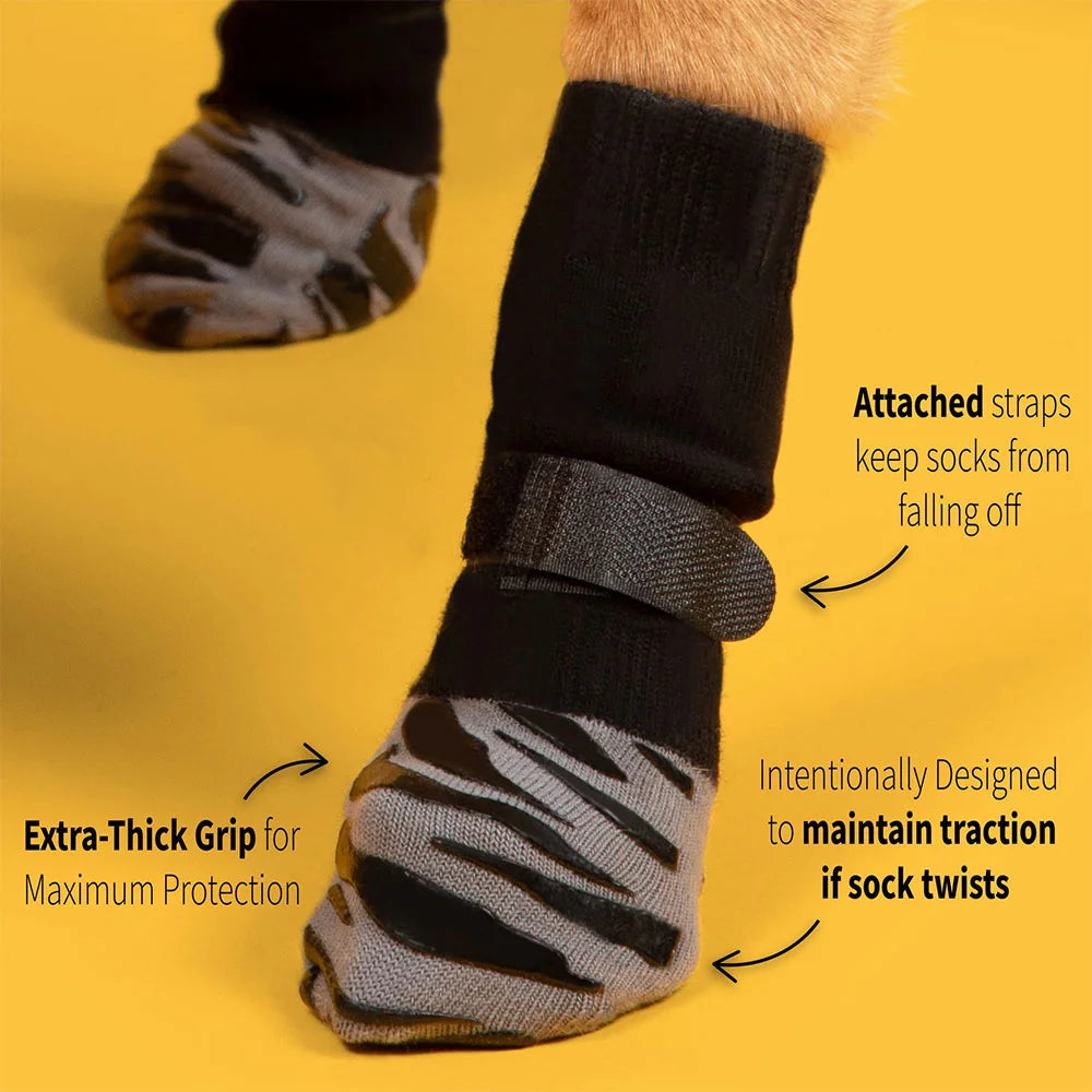 Anti-Slip Dog Socks for Hardwood Floors – Extra-Thick Grip, Protective Paw Wear